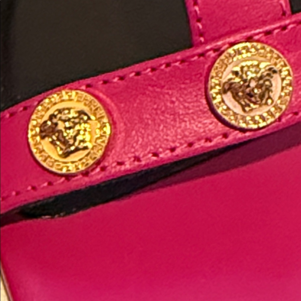 NEW Versace Fuchsia Medusa orchid 41 Vitello sandal heels - Picture 5 of 7